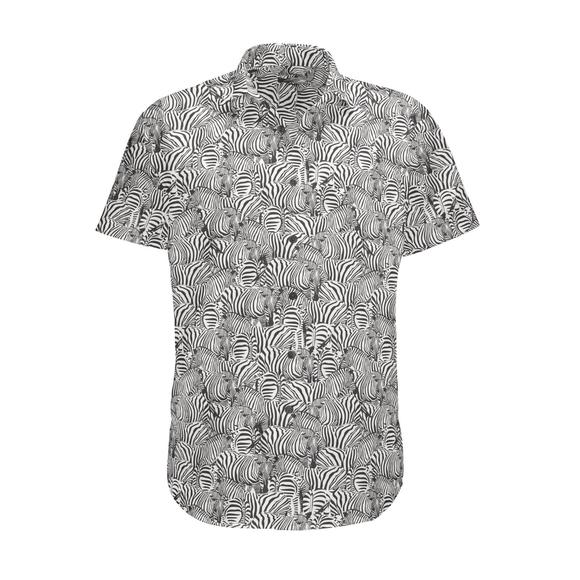 NEW BAJA LLAMA too many lines black 7 seas button up shirt in zebra - Picture 1 of 3